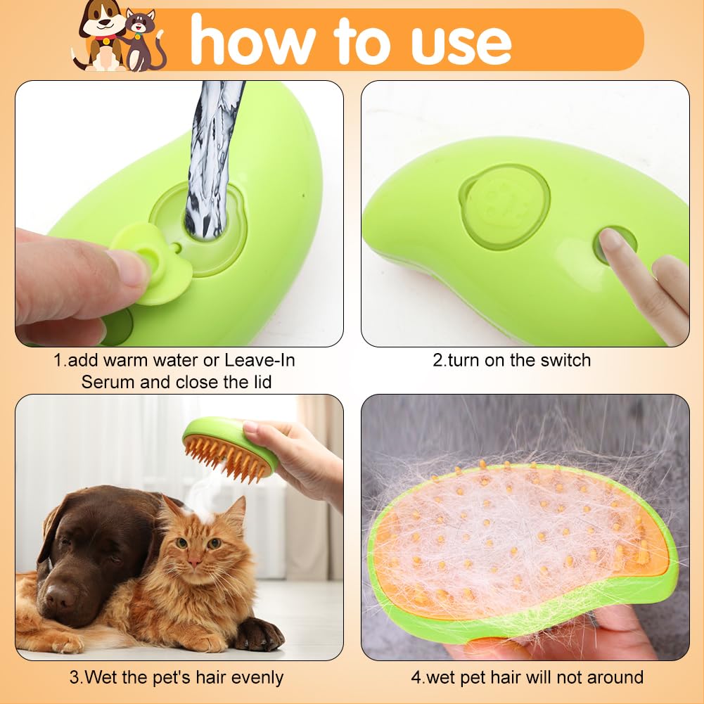 3-in-1 Pet Spray Grooming Brush