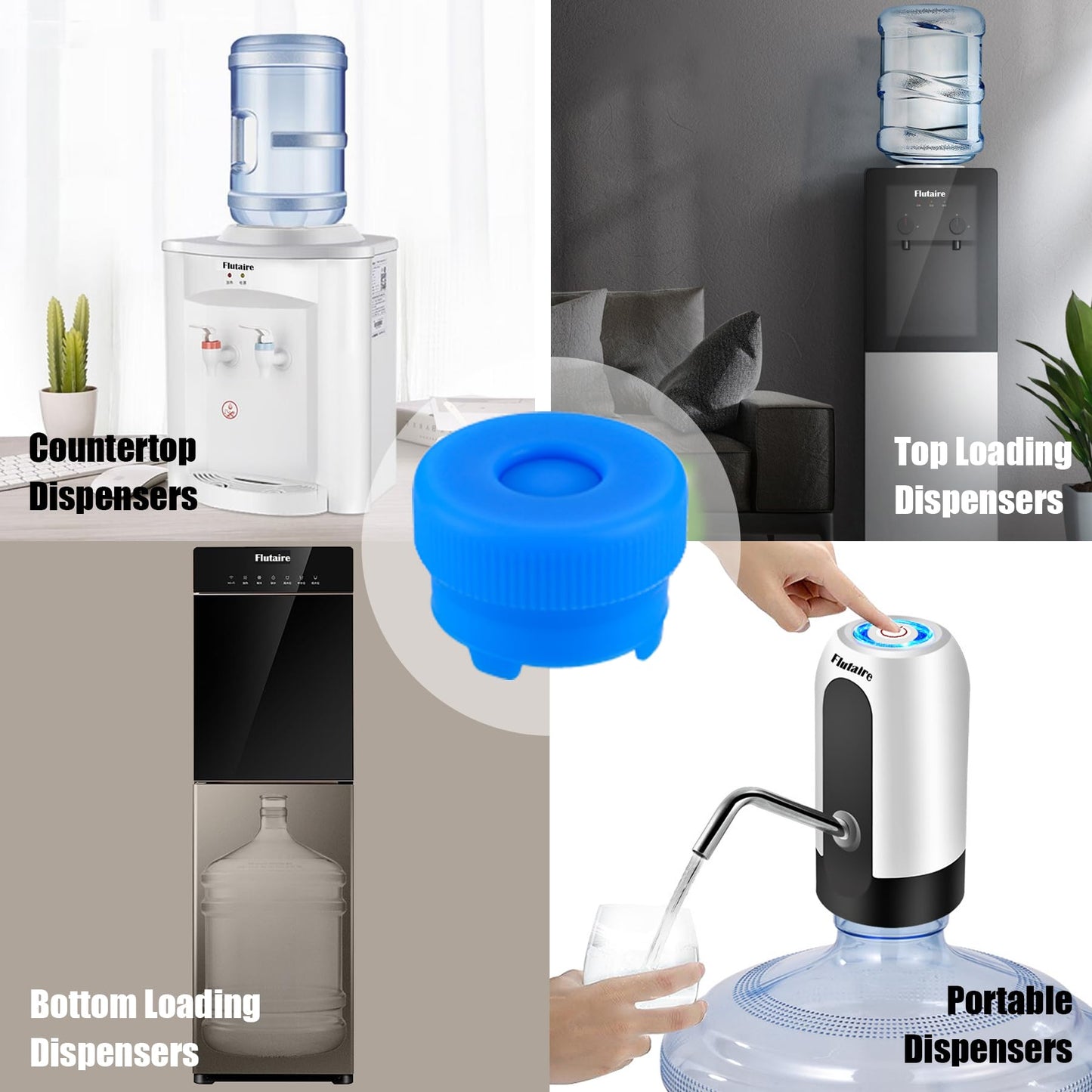 Leak-Free Water Bottle Dispenser Caps Lids