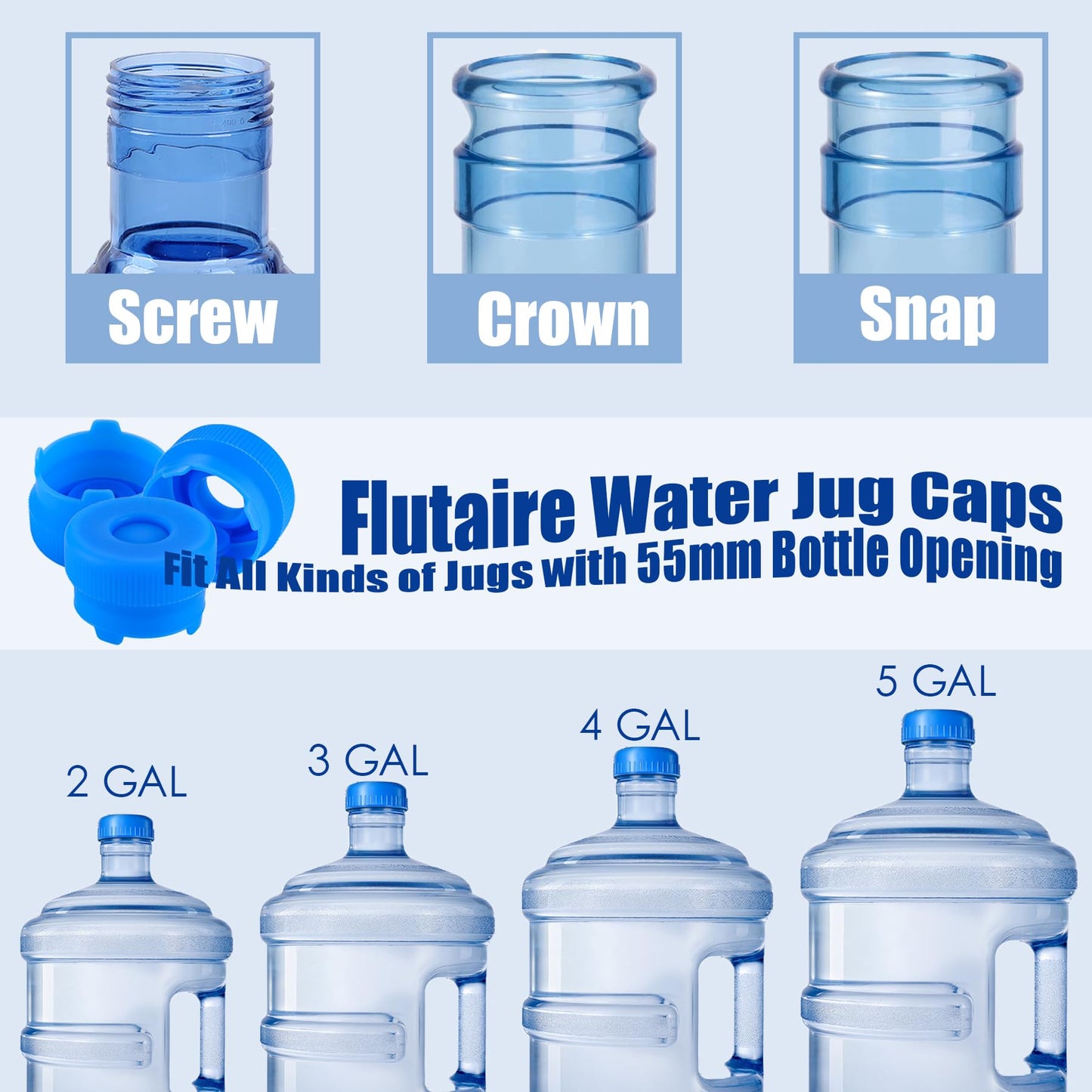 Leak-Free Water Bottle Dispenser Caps Lids