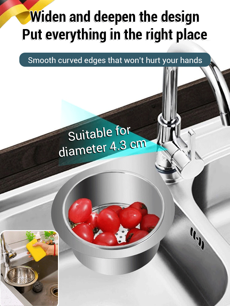 🎁Stainless steel drain basket for kitchen sink🎁